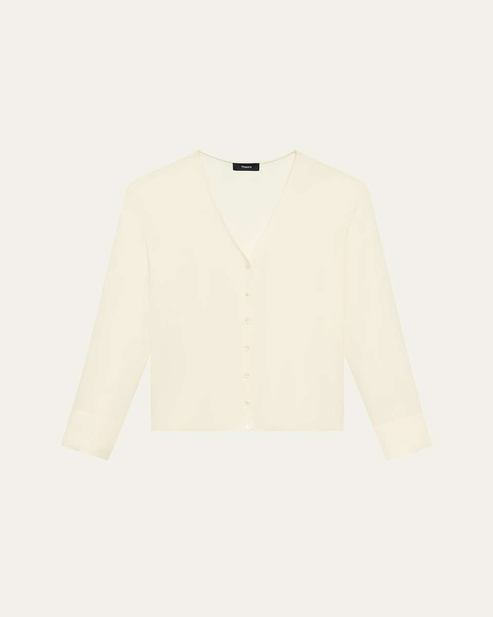 Modern Silk Georgette Cardigan Blouse